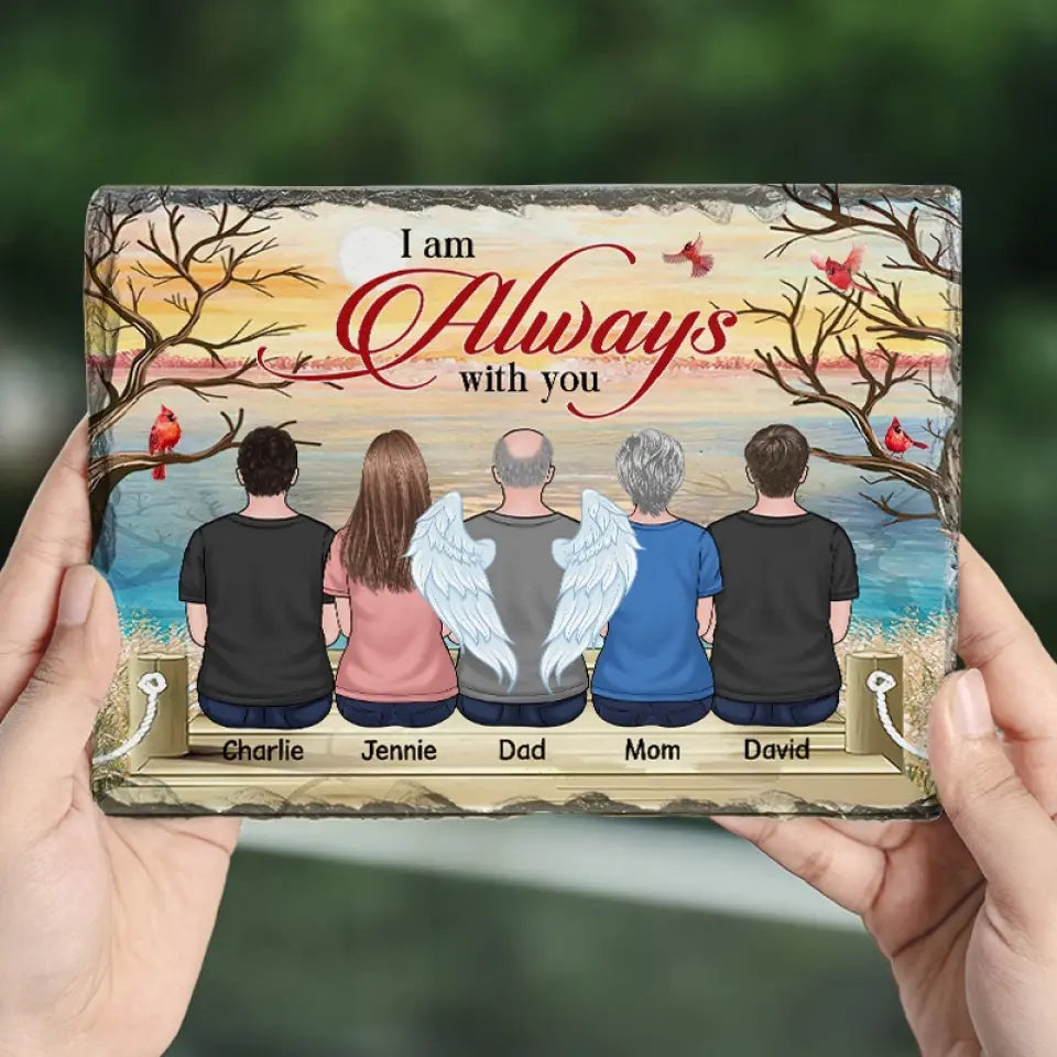 Et je te reverrai un jour, dans les nuages - Pierre commémorative rectangulaire personnalisée avec support - Cadeau de condoléances pour les membres de la famille
