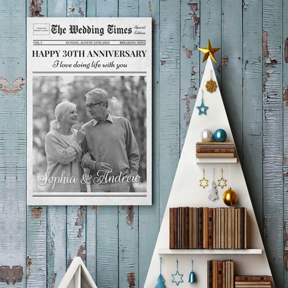 Photo personnalisée « J'aime vivre avec toi » - Affiche verticale personnalisée pour couple - Cadeau pour mari et femme, anniversaire