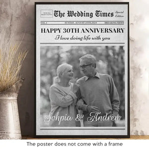Photo personnalisée « J'aime vivre avec toi » - Affiche verticale personnalisée pour couple - Cadeau pour mari et femme, anniversaire