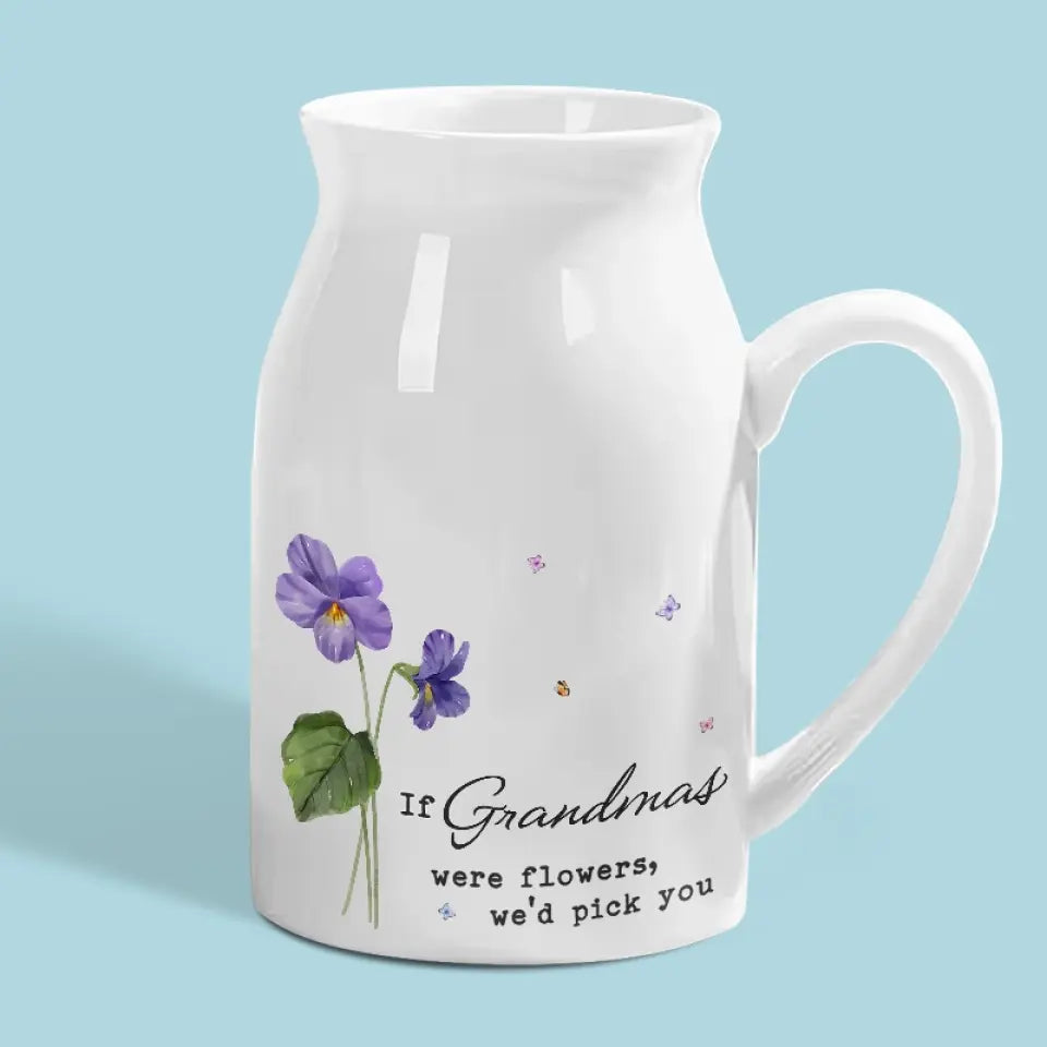 Nous sommes les fleurs préférées de grand-mère - Vase à fleurs personnalisé pour la décoration intérieure de la famille - Cadeau pour maman et grand-mère