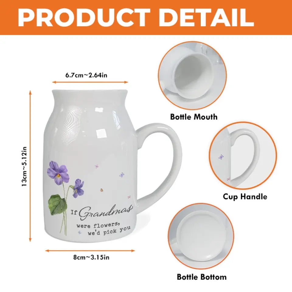 Nous sommes les fleurs préférées de grand-mère - Vase à fleurs personnalisé pour la décoration intérieure de la famille - Cadeau pour maman et grand-mère