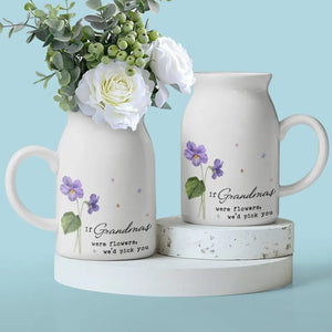Nous sommes les fleurs préférées de grand-mère - Vase à fleurs personnalisé pour la décoration intérieure de la famille - Cadeau pour maman et grand-mère