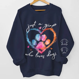 L'amour a quatre pattes - Sweat-shirt unisexe personnalisé pour chien et chat avec motif sur la manche - Cadeau pour les propriétaires et les amoureux des animaux