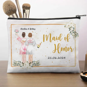 Les amies qui s'aiment bien restent ensemble - Trousse de maquillage personnalisée pour meilleure amie - Cadeau de mariage, cadeau de demoiselle d'honneur pour meilleures amies, meilleures amies, sœurs