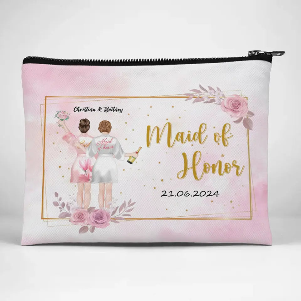 Les amies qui s'aiment bien restent ensemble - Trousse de maquillage personnalisée pour meilleure amie - Cadeau de mariage, cadeau de demoiselle d'honneur pour meilleures amies, meilleures amies, sœurs