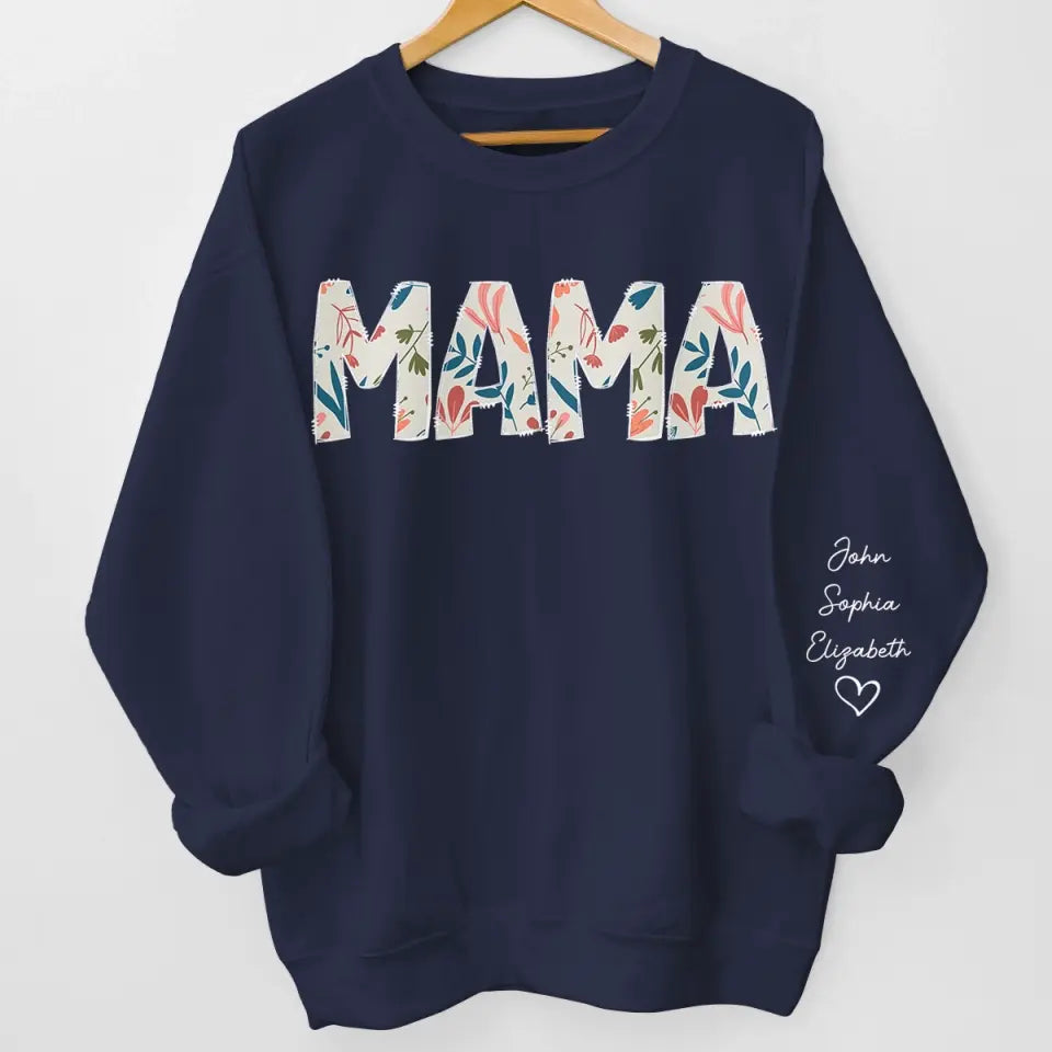 La maison est là où se trouve grand-mère - Sweat-shirt unisexe personnalisé avec motif sur la manche - Cadeau pour maman et grand-mère