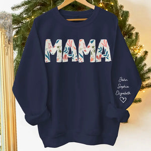 La maison est là où se trouve grand-mère - Sweat-shirt unisexe personnalisé avec motif sur la manche - Cadeau pour maman et grand-mère