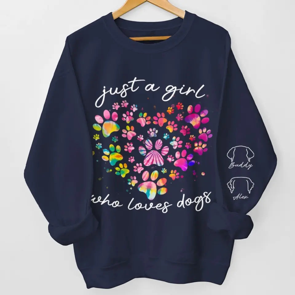 Le meilleur ami d'une fille a des pattes - Sweat-shirt unisexe personnalisé pour chien et chat avec motif sur la manche - Cadeau pour les propriétaires d'animaux et les amoureux des animaux