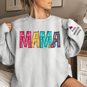 Maman, ton amour est mon ancre - Sweat-shirt unisexe personnalisé avec motif sur la manche - Cadeau pour maman, grand-mère