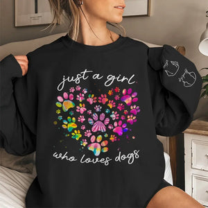 Le meilleur ami d'une fille a des pattes - Sweat-shirt unisexe personnalisé pour chien et chat avec motif sur la manche - Cadeau pour les propriétaires d'animaux et les amoureux des animaux