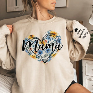 Grand-mère, nous t'aimons de tout notre cœur - Sweat-shirt unisexe personnalisé avec motif sur la manche - Cadeau pour maman, grand-mère