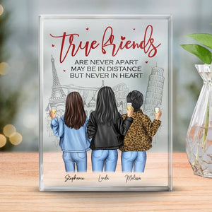 Les meilleurs amis rendent les moments difficiles plus faciles - Plaque rectangulaire en acrylique personnalisée - Cadeau pour les meilleures amies, les meilleures amies et les sœurs