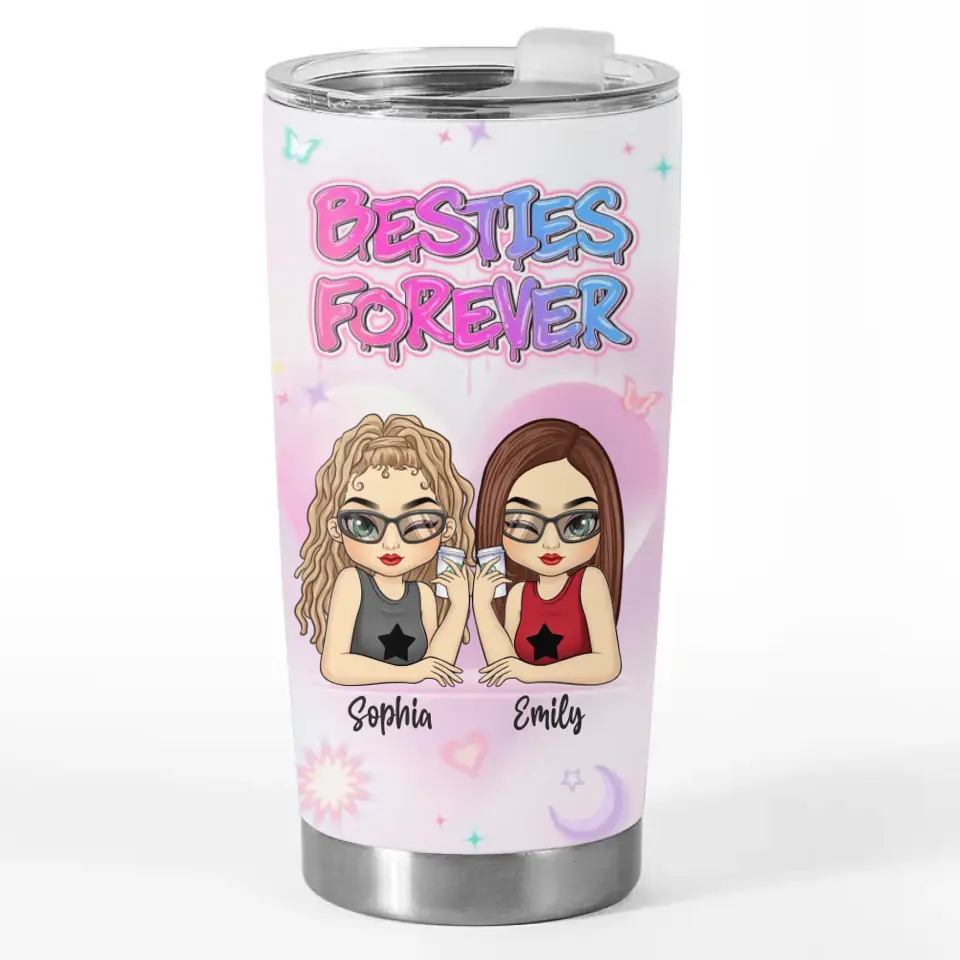 Besties Forever - Gobelet personnalisé Bestie - Cadeau pour meilleures amies, meilleures amies, sœurs