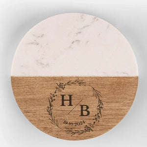 Jamais un moment ennuyeux ensemble - Dessous de verre en bois marbré personnalisé pour couple - Cadeau pour mari et femme, anniversaire