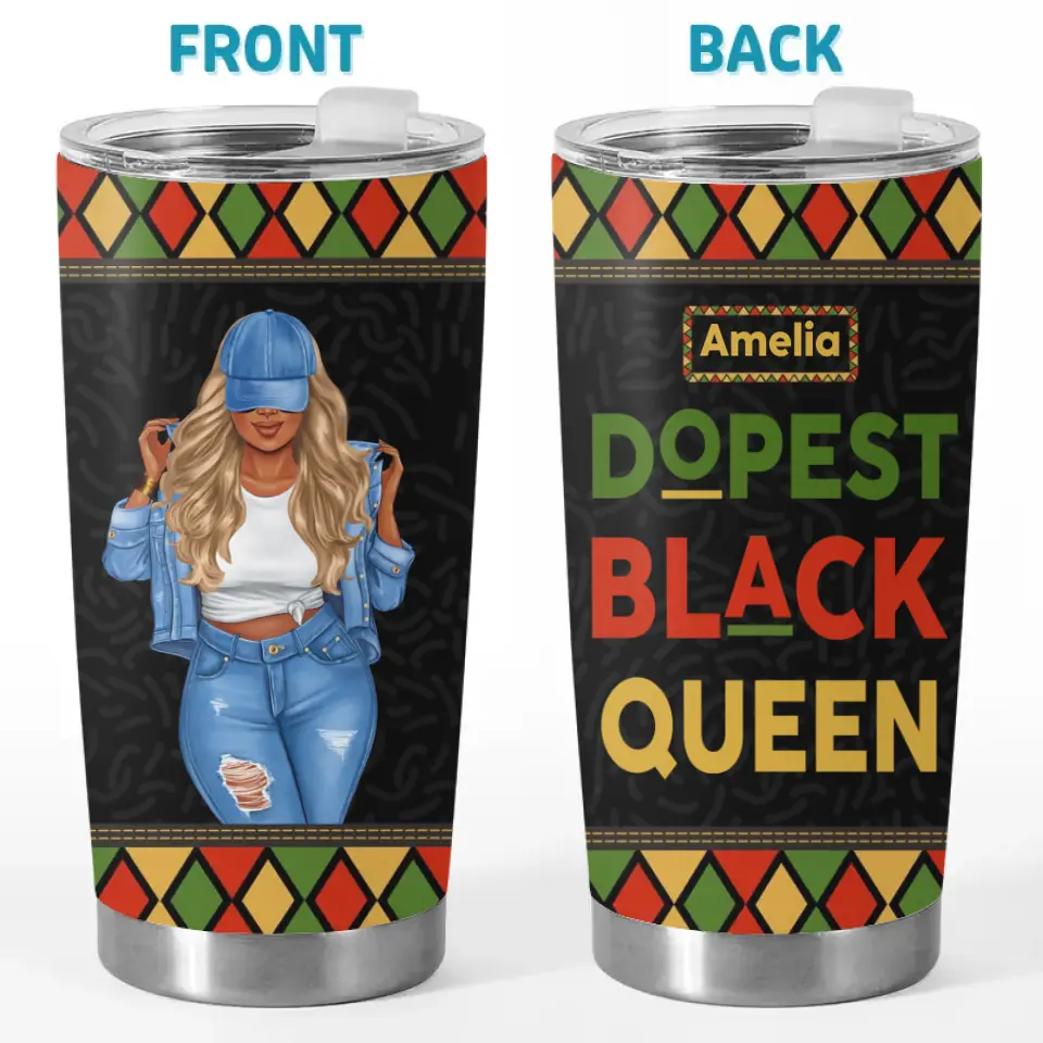 Dopest Black Queen - Gobelet personnalisé Bestie - Cadeau pour meilleures amies, meilleures amies, sœurs
