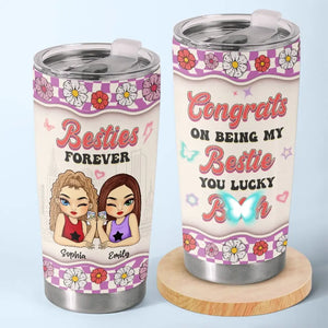 L'amitié est le vin de la vie - Verre personnalisé Bestie - Cadeau pour meilleures amies, meilleures amies, sœurs
