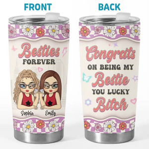 L'amitié est le vin de la vie - Verre personnalisé Bestie - Cadeau pour meilleures amies, meilleures amies, sœurs