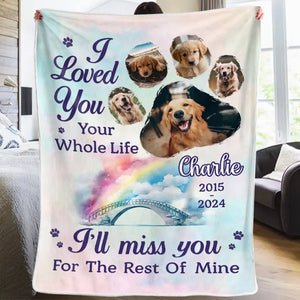 Couverture personnalisée avec photo « Mon bébé à fourrure remplit mon cœur d'amour » - Cadeau de condoléances pour les propriétaires et les amoureux des animaux