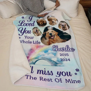 Couverture personnalisée avec photo « Mon bébé à fourrure remplit mon cœur d'amour » - Cadeau de condoléances pour les propriétaires et les amoureux des animaux