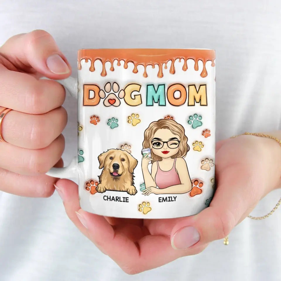 Mes enfants ont des pattes - Tasse personnalisée avec effet gonflé en 3D pour chien et chat - Cadeau pour les propriétaires et les amoureux des animaux