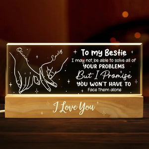 Je souris beaucoup plus grâce à ma sœur – Veilleuse LED 3D personnalisée en acrylique avec lettres personnalisées – Cadeau pour meilleures amies, meilleures amies, sœurs