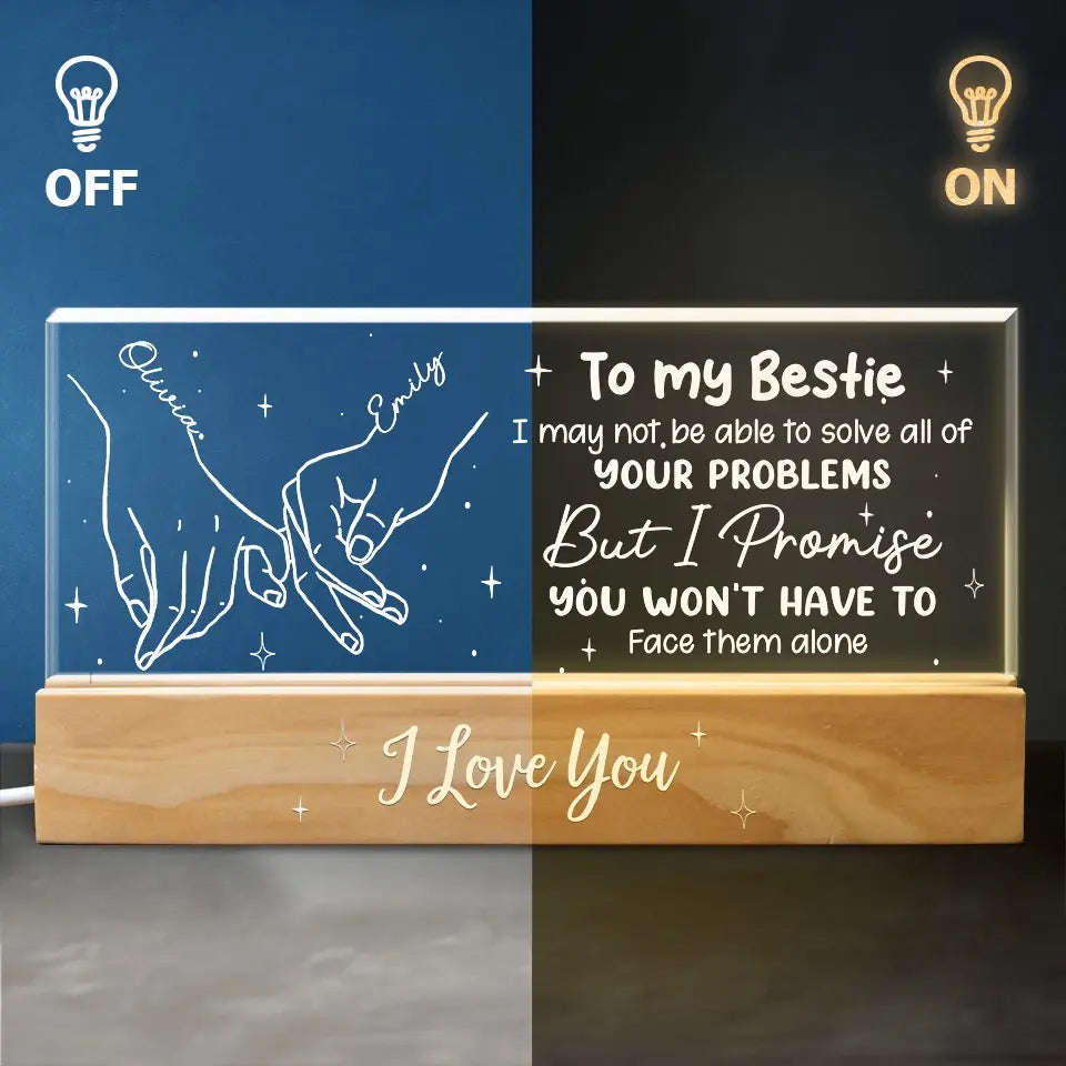Je souris beaucoup plus grâce à ma sœur – Veilleuse LED 3D personnalisée en acrylique avec lettres personnalisées – Cadeau pour meilleures amies, meilleures amies, sœurs