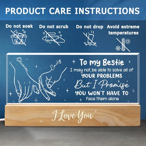 Je souris beaucoup plus grâce à ma sœur – Veilleuse LED 3D personnalisée en acrylique avec lettres personnalisées – Cadeau pour meilleures amies, meilleures amies, sœurs