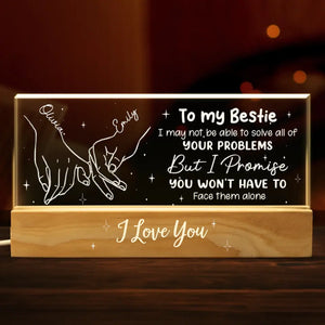 Je souris beaucoup plus grâce à ma sœur – Veilleuse LED 3D personnalisée en acrylique avec lettres personnalisées – Cadeau pour meilleures amies, meilleures amies, sœurs