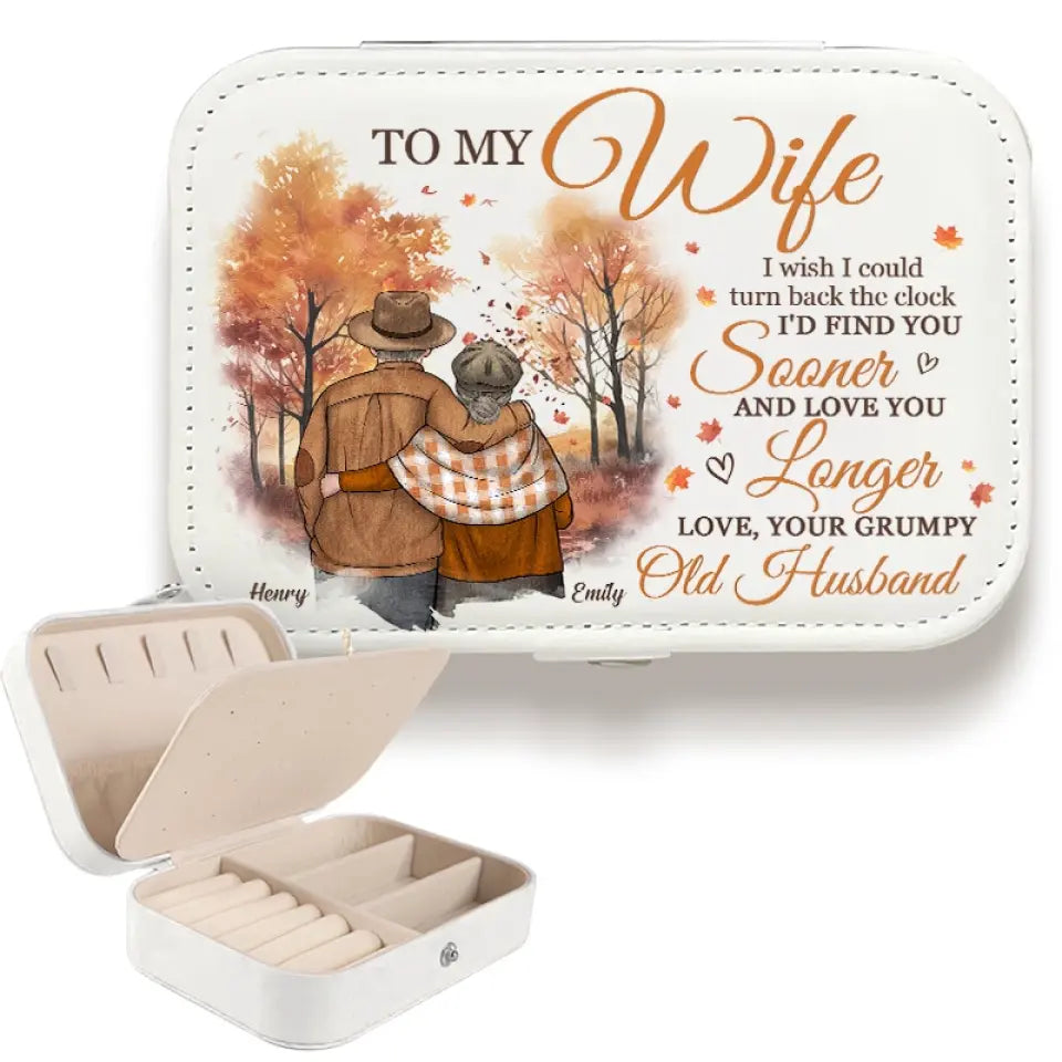 J'aimerais pouvoir remonter le temps - Coffret à bijoux personnalisé pour couple - Cadeau pour mari et femme, anniversaire