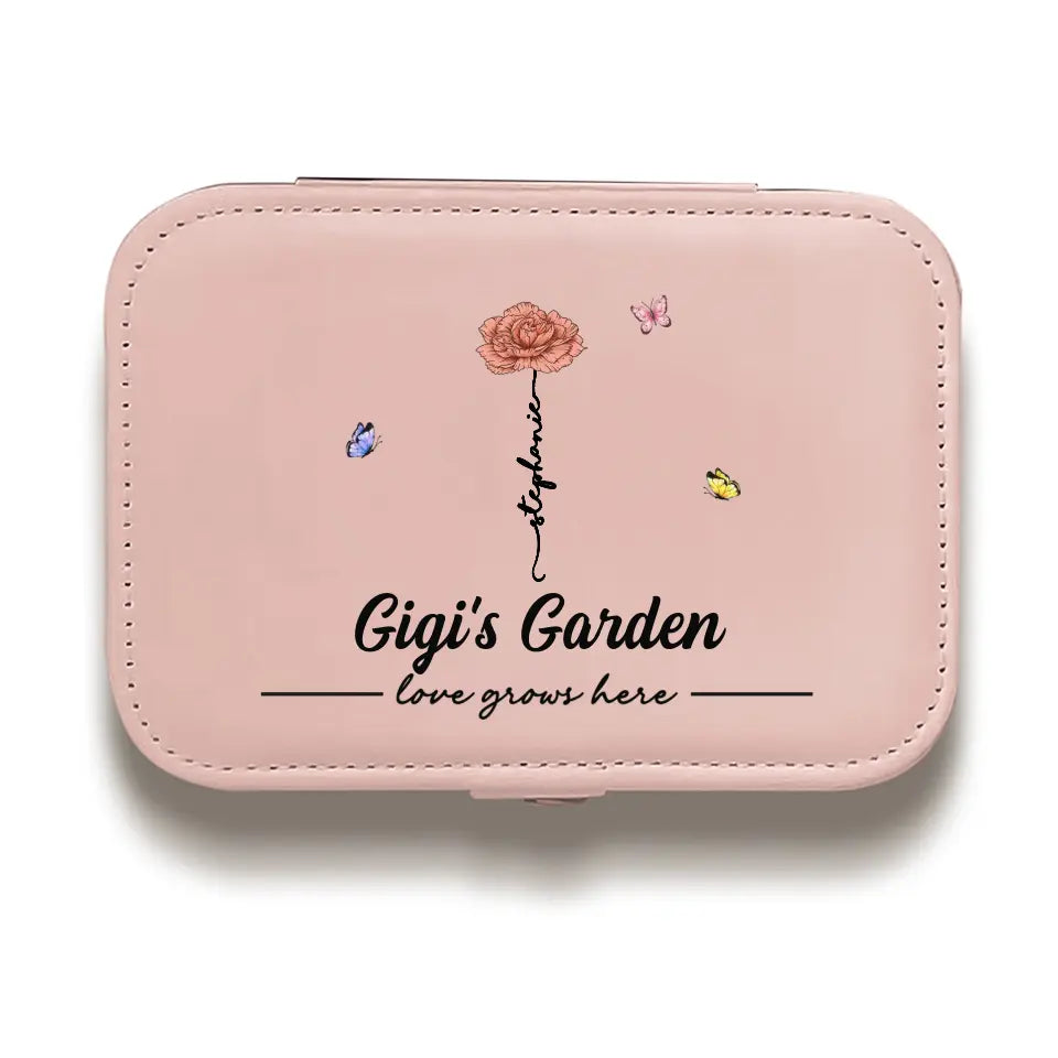 L'amour grandit ici - Coffret à bijoux personnalisé pour la famille - Cadeau pour maman et grand-mère