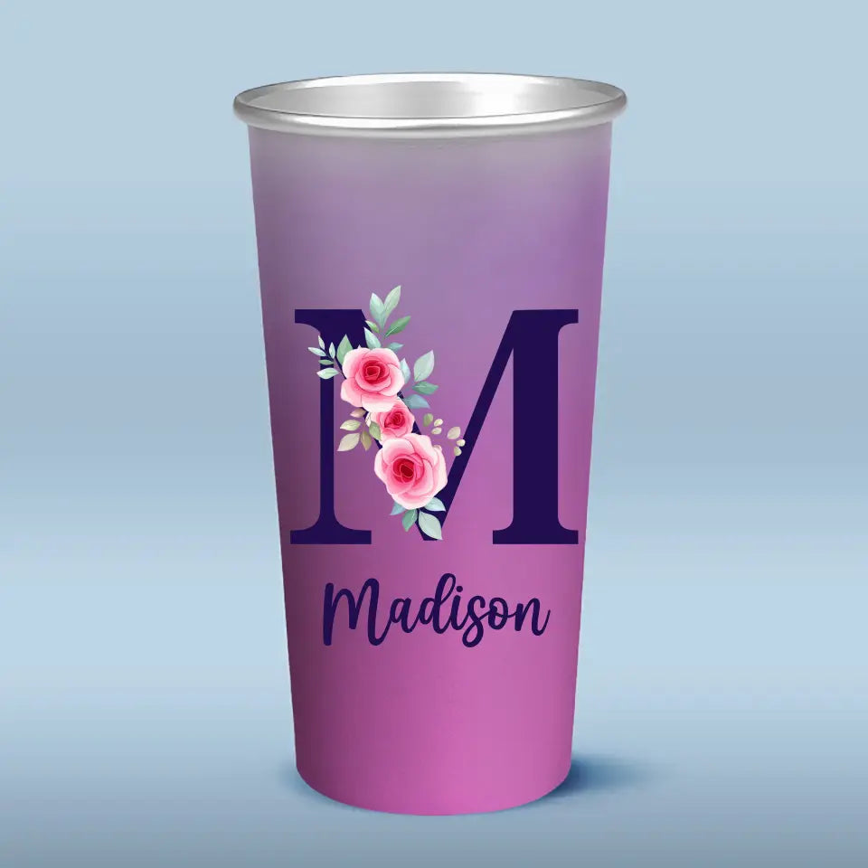 Sauvage et libre, comme une fleur - Tasse personnalisée en aluminium changeant de couleur - Cadeau pour vous-même, vos meilleures amies, vos meilleures amies, vos sœurs