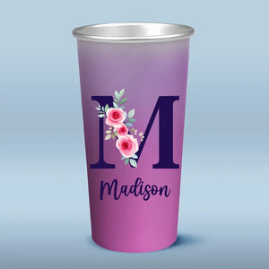 Sauvage et libre, comme une fleur - Tasse personnalisée en aluminium changeant de couleur - Cadeau pour vous-même, vos meilleures amies, vos meilleures amies, vos sœurs
