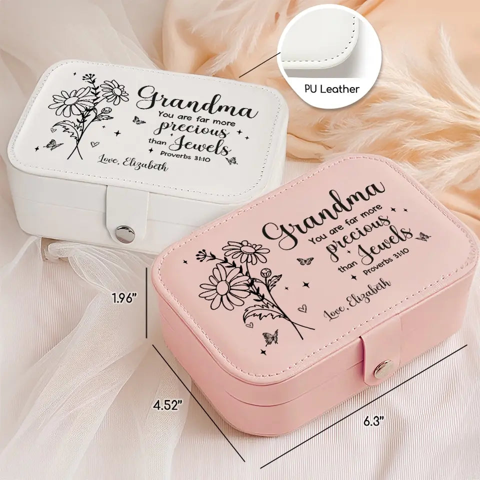 Tu es bien plus précieux que les bijoux - Coffret à bijoux personnalisé pour la famille - Cadeau pour maman, grand-mère