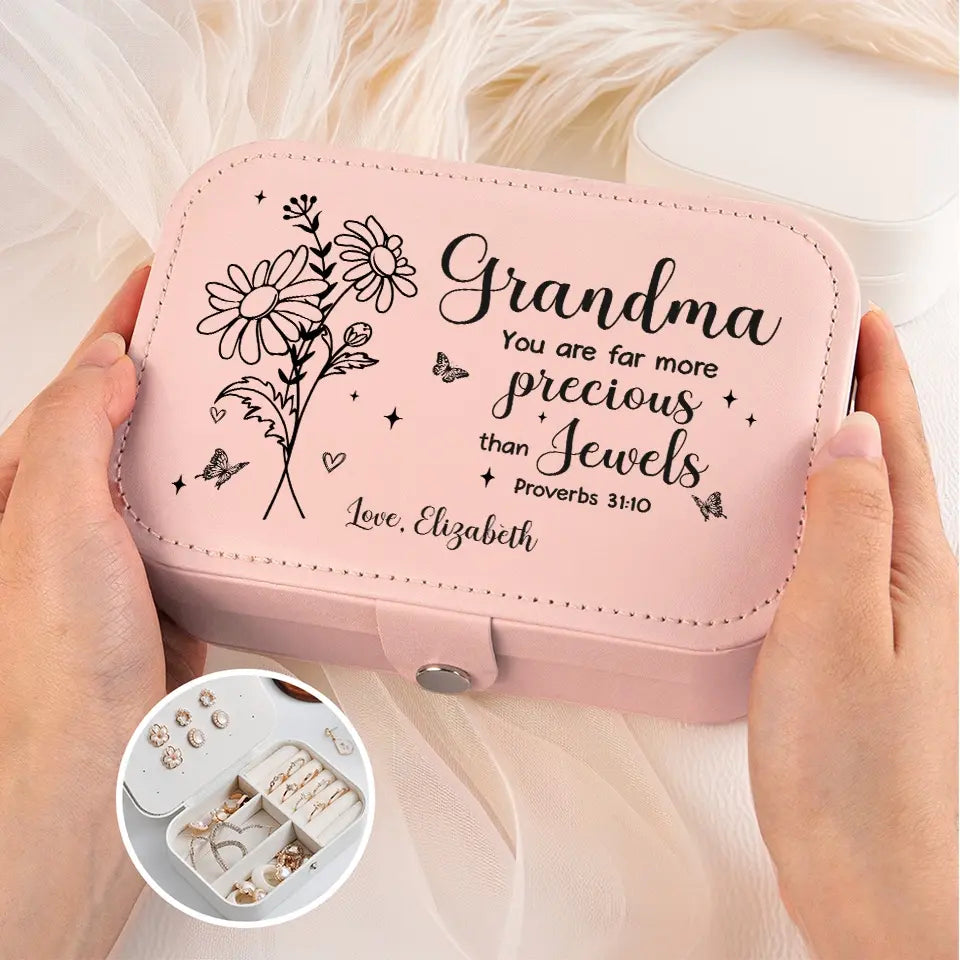 Tu es bien plus précieux que les bijoux - Coffret à bijoux personnalisé pour la famille - Cadeau pour maman, grand-mère