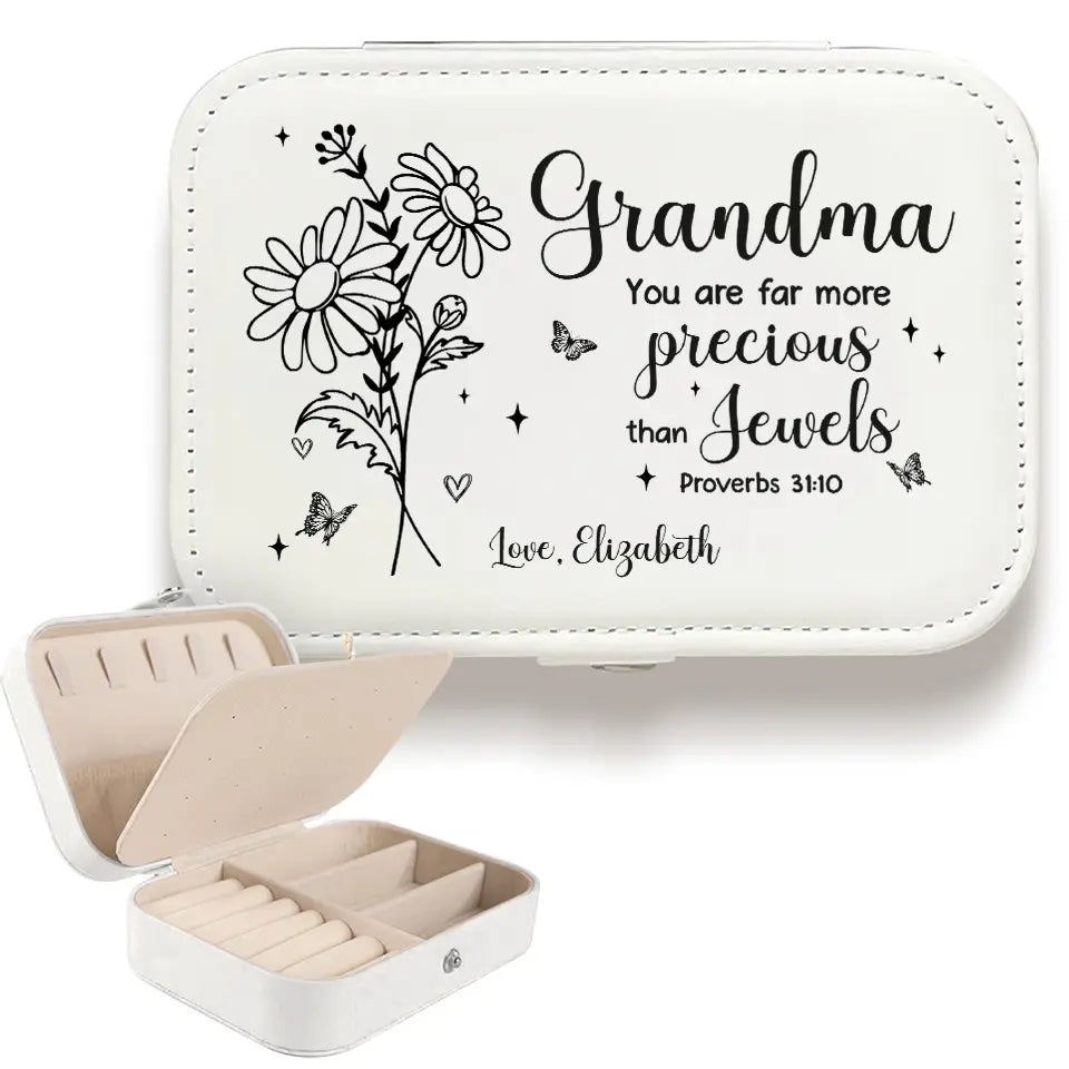 Tu es bien plus précieux que les bijoux - Coffret à bijoux personnalisé pour la famille - Cadeau pour maman, grand-mère