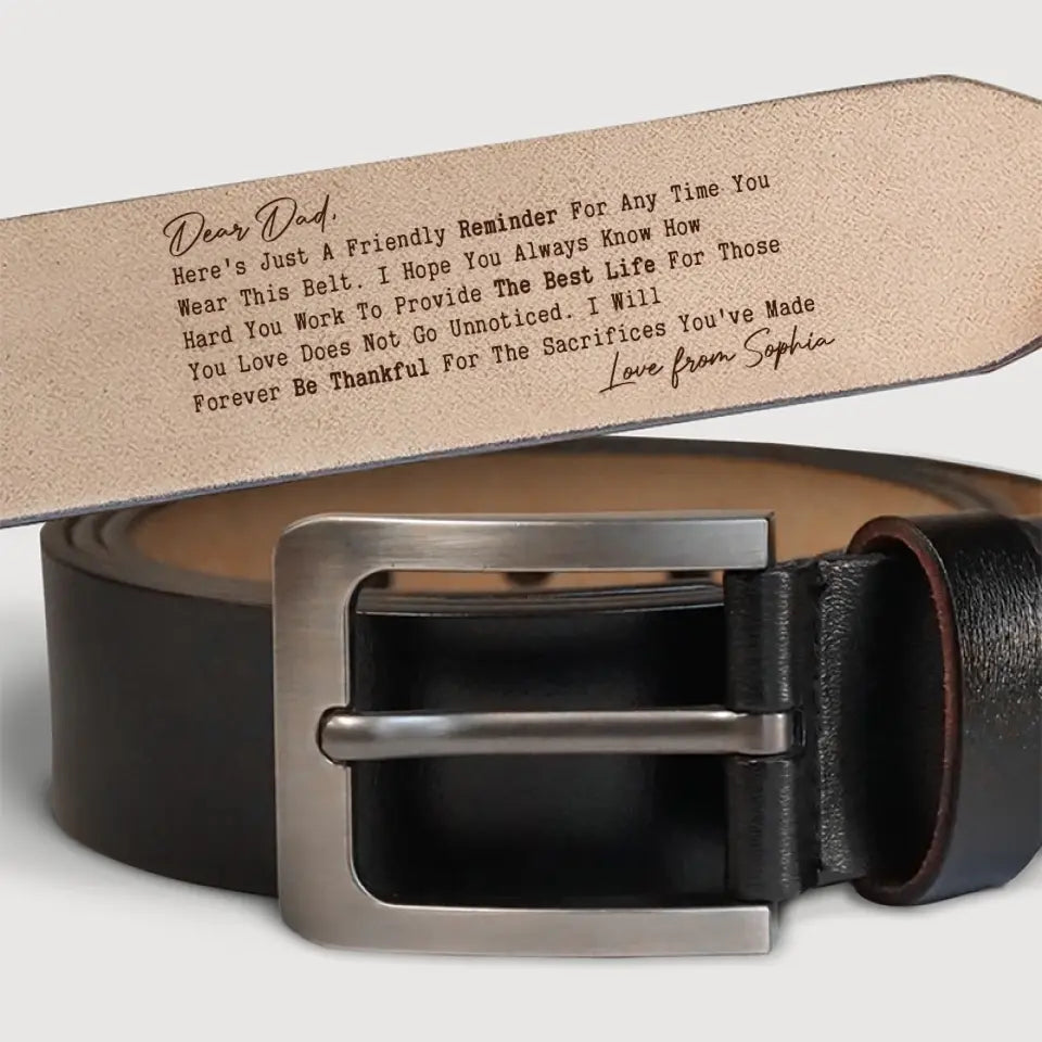 Nous serons éternellement reconnaissants - Famille, ceinture en cuir gravée personnalisée - Fête des pères, cadeau pour papa, grand-père