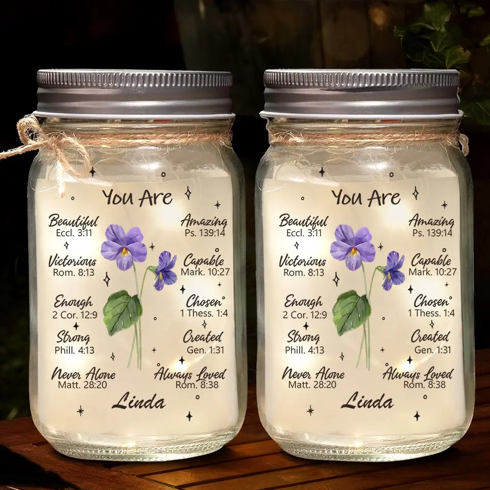 Tu es toujours aimé(e) - Lampe personnalisée en pot Mason - Cadeau pour les meilleures amies, les meilleures amies et les sœurs