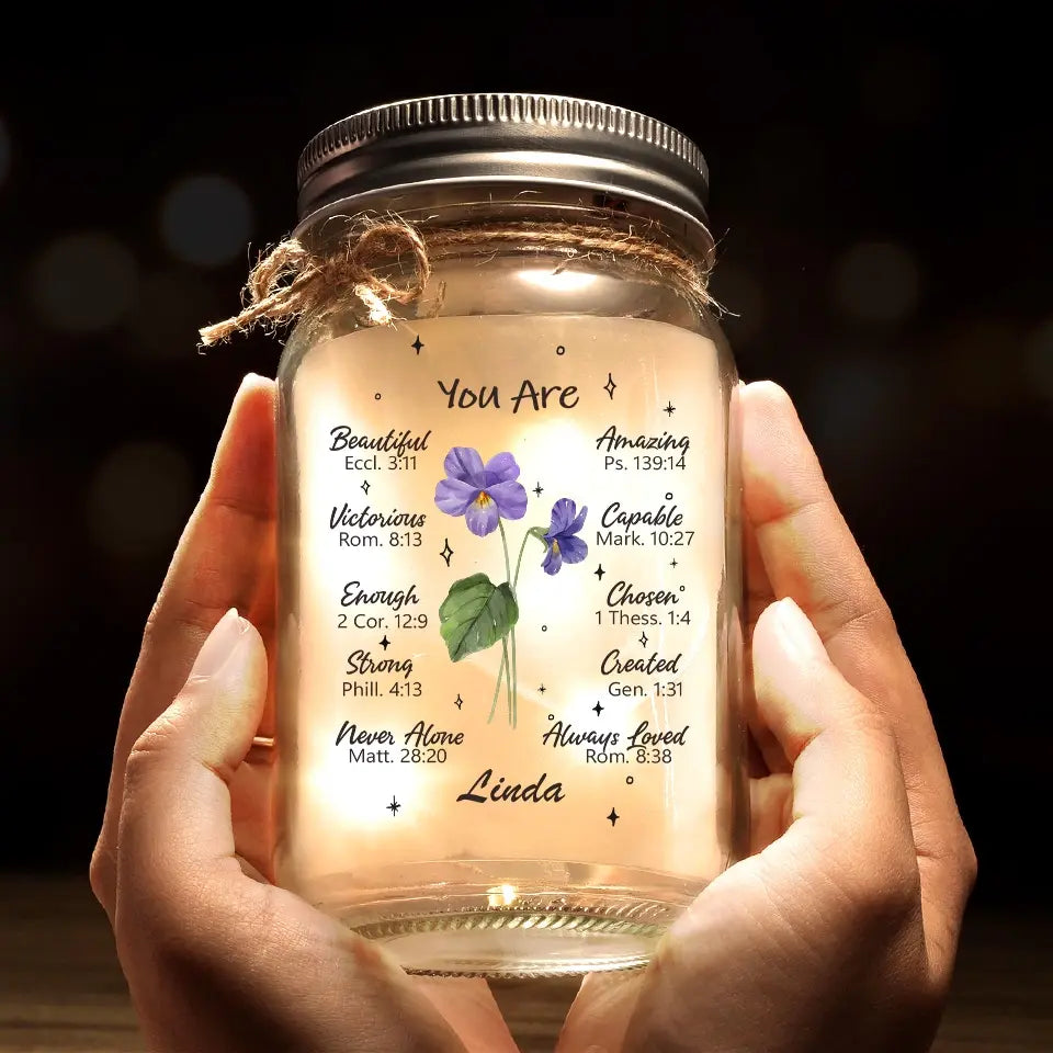 Tu es toujours aimé(e) - Lampe personnalisée en pot Mason - Cadeau pour les meilleures amies, les meilleures amies et les sœurs