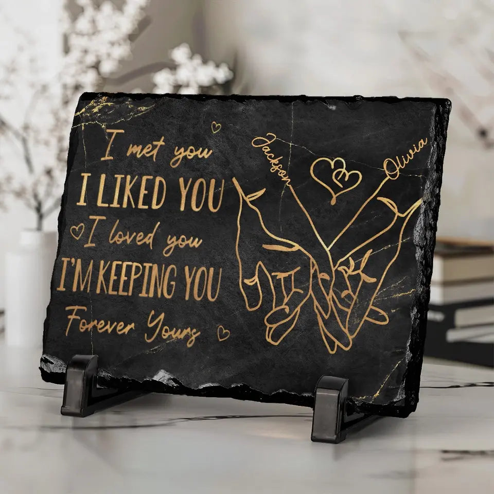 Je t'aime, à toi pour toujours - Pierre rectangulaire personnalisée avec support pour couple - Cadeau pour mari et femme, anniversaire