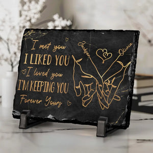 Je t'aime, à toi pour toujours - Pierre rectangulaire personnalisée avec support pour couple - Cadeau pour mari et femme, anniversaire