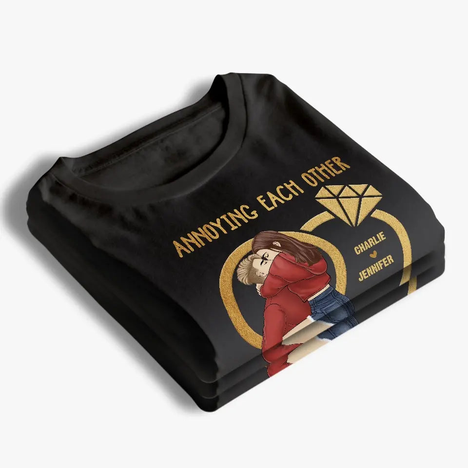La demi-vie de l'amour est éternelle - T-shirt, sweat à capuche et sweat-shirt unisexe personnalisé pour couple - Cadeau pour mari et femme, anniversaire
