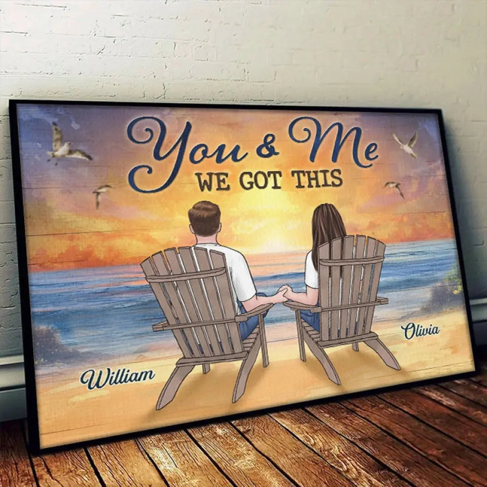 L'amour se renforce avec un chien fidèle à vos côtés - Affiche horizontale personnalisée pour chien - Cadeau pour couples, propriétaires d'animaux et amoureux des animaux