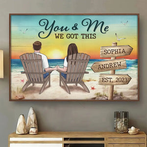J'ai besoin de toi comme un cœur a besoin d'un battement - Affiche horizontale personnalisée pour couple - Cadeau pour mari et femme, anniversaire