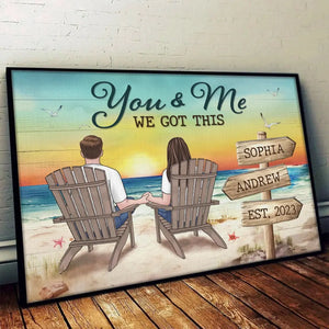 J'ai besoin de toi comme un cœur a besoin d'un battement - Affiche horizontale personnalisée pour couple - Cadeau pour mari et femme, anniversaire