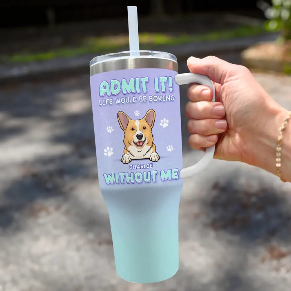 Les amitiés authentiques durent toute une vie ! Gobelet personnalisé en acier inoxydable de 1 134 ml avec poignée pour chien et chat ! Cadeau idéal pour les propriétaires et les amoureux des animaux.