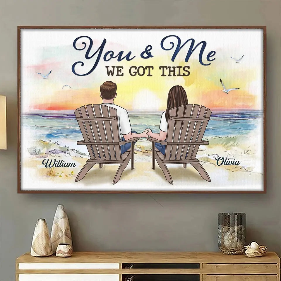 Deux cœurs et quatre pattes pour un foyer heureux - Affiche horizontale personnalisée pour chien - Cadeau pour couples, propriétaires d'animaux et amoureux des animaux