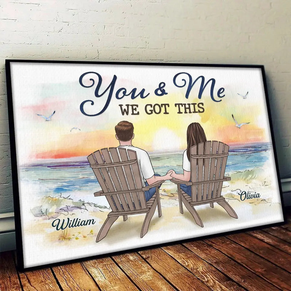 Deux cœurs et quatre pattes pour un foyer heureux - Affiche horizontale personnalisée pour chien - Cadeau pour couples, propriétaires d'animaux et amoureux des animaux