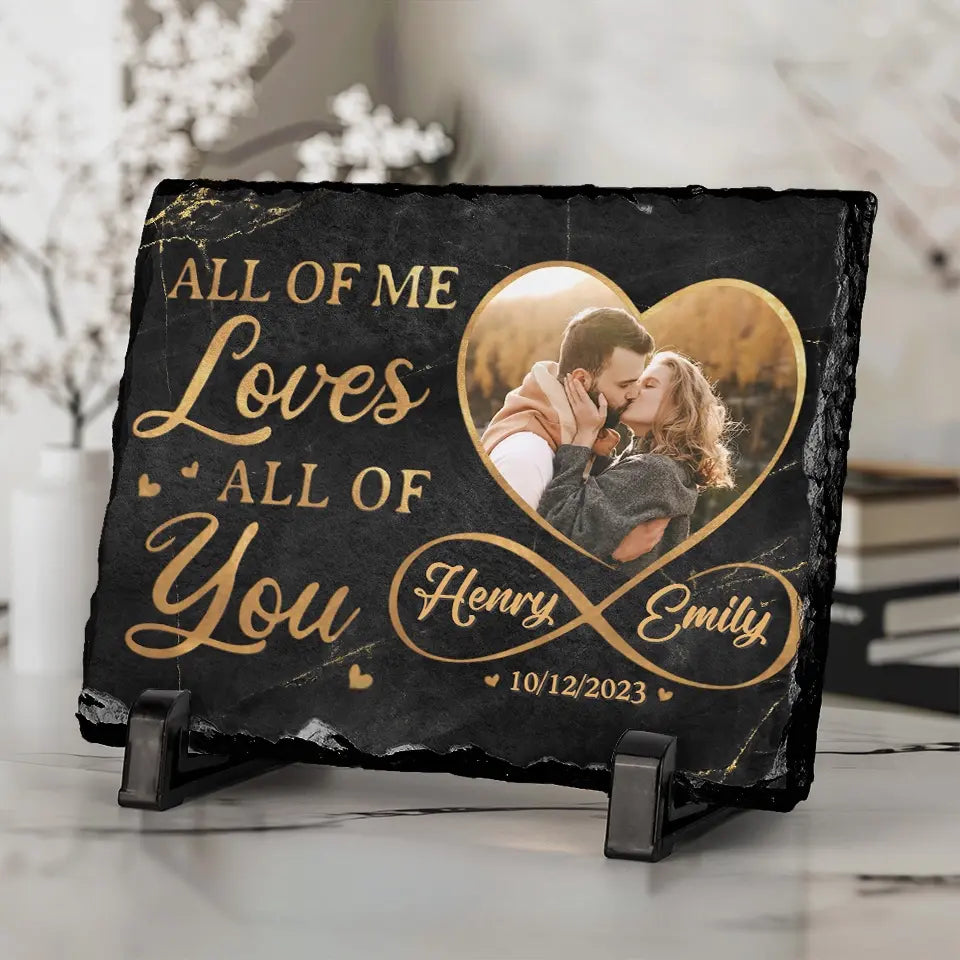 Photo personnalisée « Une véritable histoire d'amour ne finit jamais » - Pierre rectangulaire personnalisée avec support pour couple - Cadeau pour mari et femme, anniversaire