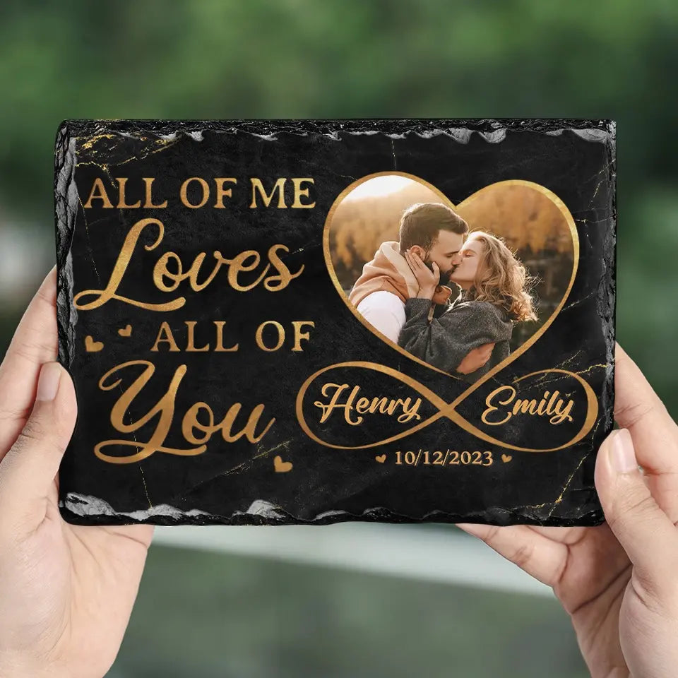 Photo personnalisée « Une véritable histoire d'amour ne finit jamais » - Pierre rectangulaire personnalisée avec support pour couple - Cadeau pour mari et femme, anniversaire