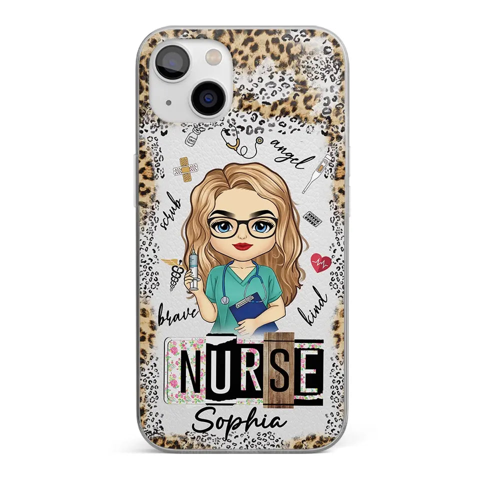 Mains dévouées, cœurs guérisseurs – Étui de téléphone transparent personnalisé pour infirmière – Cadeau d'appréciation, de remerciement, vie d'infirmière, vie de médecin